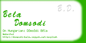 bela domsodi business card